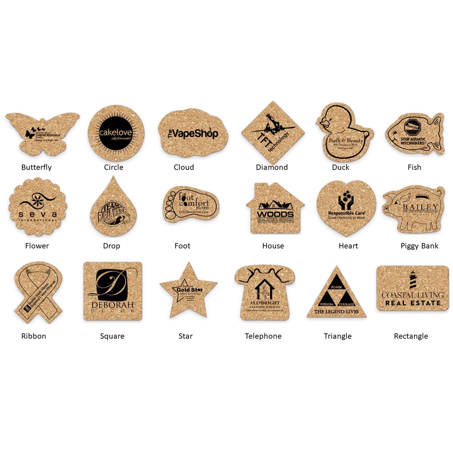 Reclaimed 100 Cork Coasters 4" Eco Promotional Products